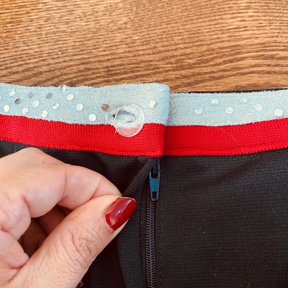 Spirit Innovations Red White Black Star Cheerleading Uniform Circle Skirt - Picture 9 of 12